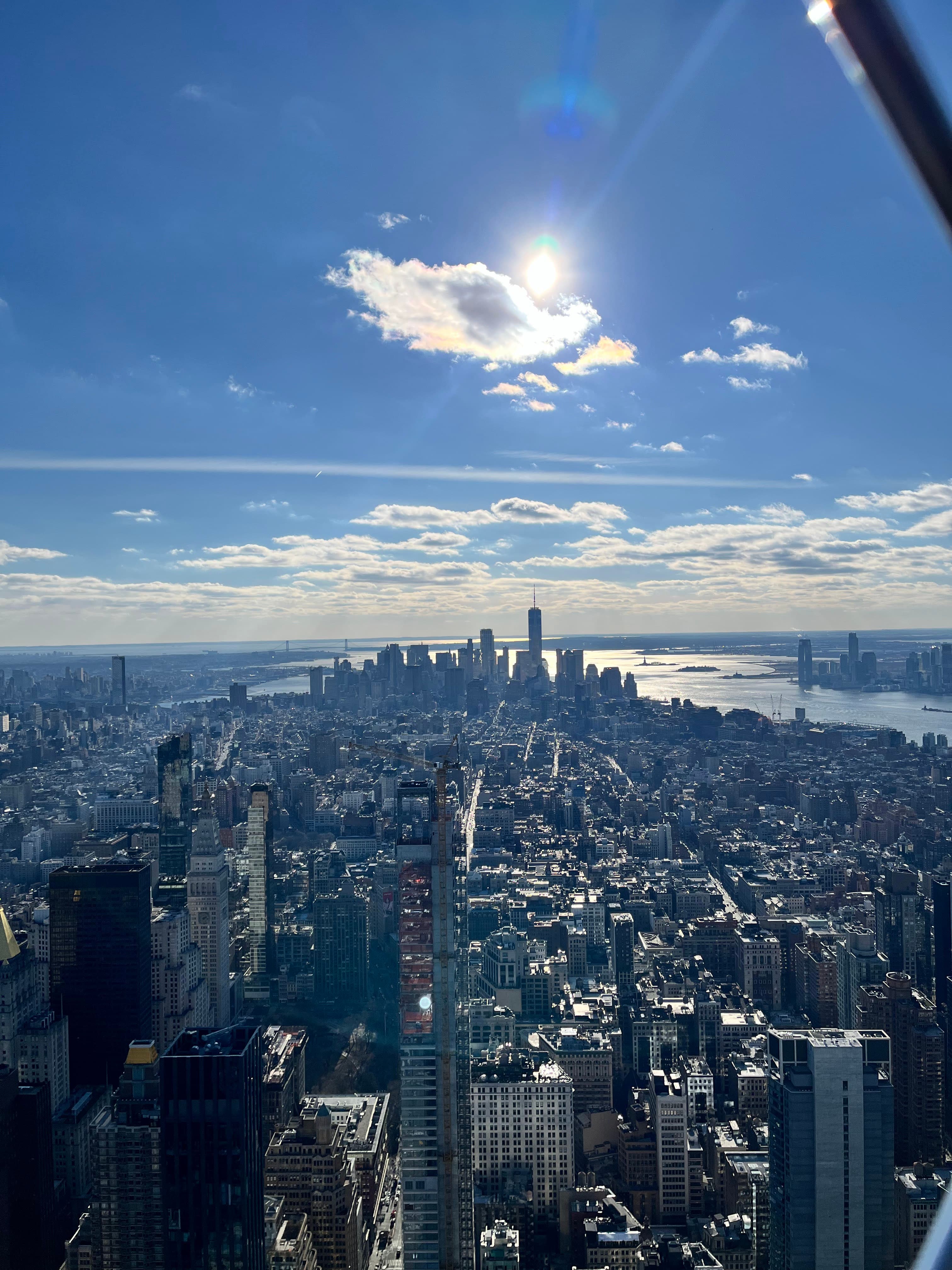 View of New York City from the top of the Empire State Building.