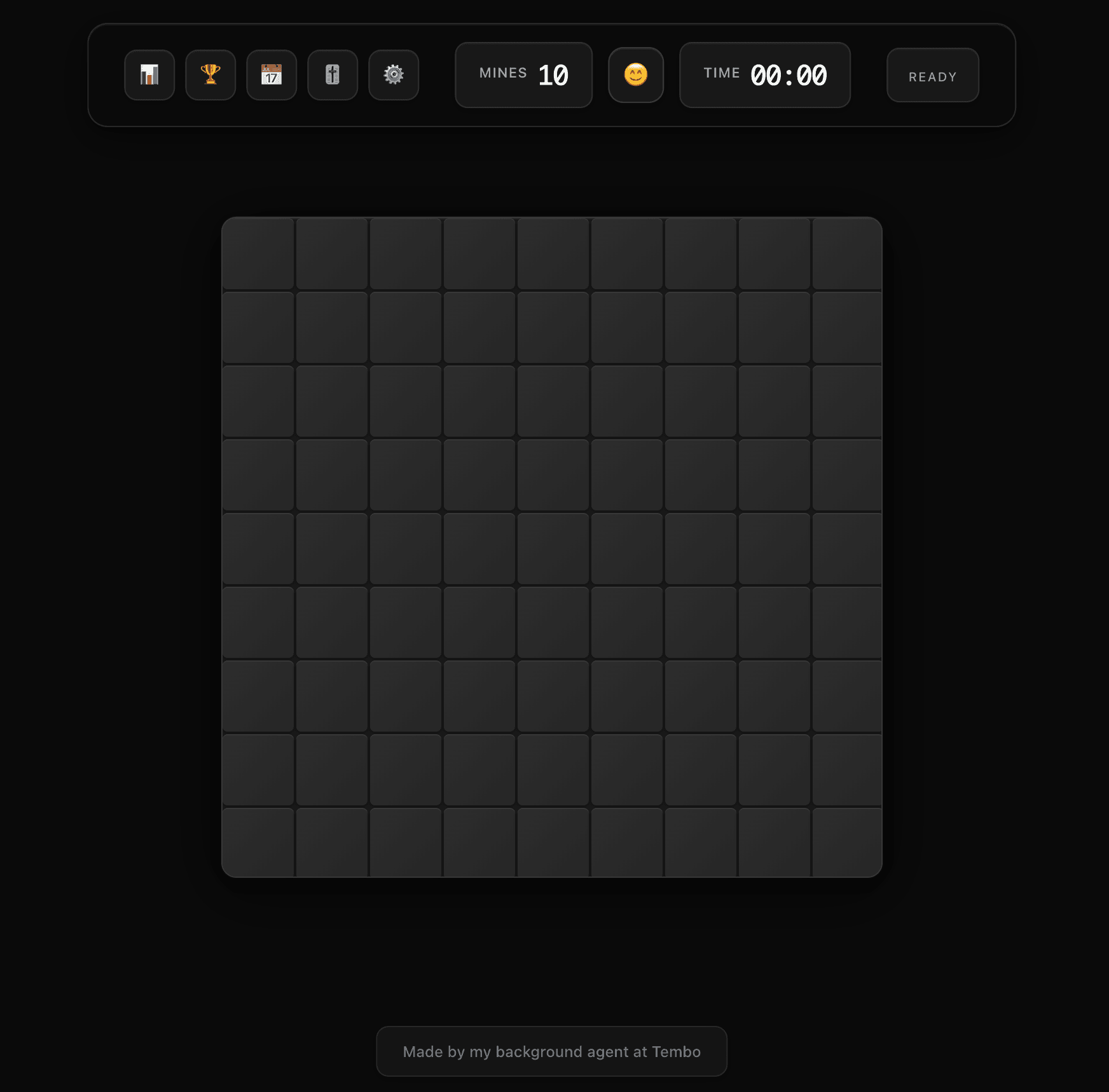 Minesweeper completely made by background agents